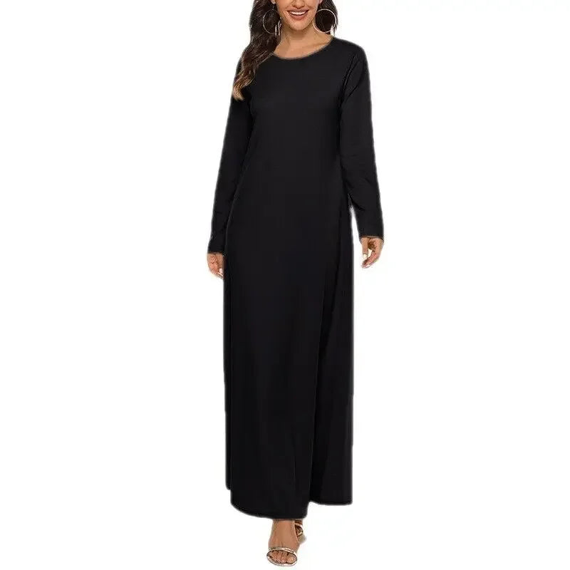 Women's Muslim Prayer Dress  Casual Loose Middle East Kaftan Arab Islamic Robe